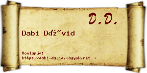 Dabi Dávid névjegykártya